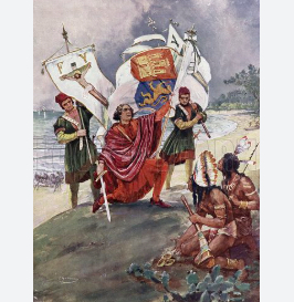 Columbus Lands in Bahamas